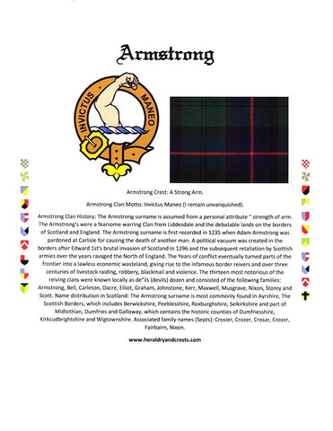 HRC Email Only Clan Badge,  Clan Tartan,  & Clan History Scottish Names Only