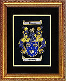 11" X 14" Large Hand Embroidery Coat of Arms W/Free US S&H